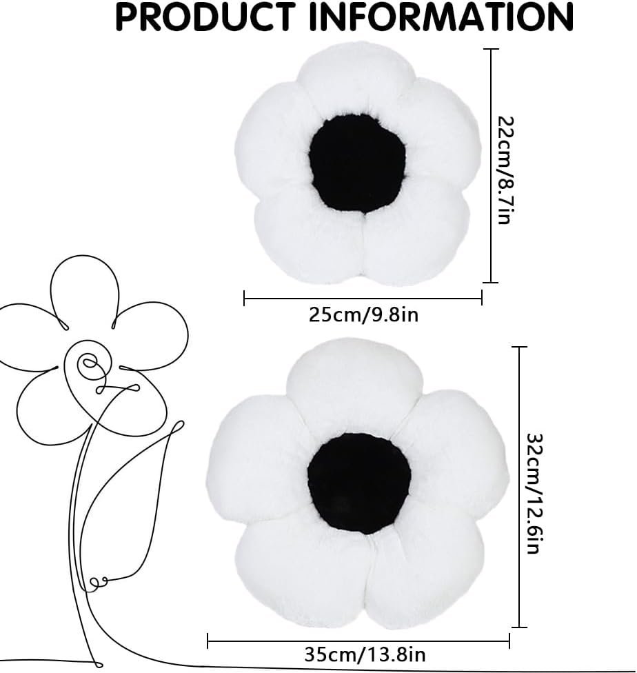 4 Pack Plush Flower Car Headrest Pillow and Lumbar Support Pillow Soft Comfortable Car Headrest Pillow Cute Car Accessories for Car Driving Cute Neck Pillows for Driving Car Decor - Image 2