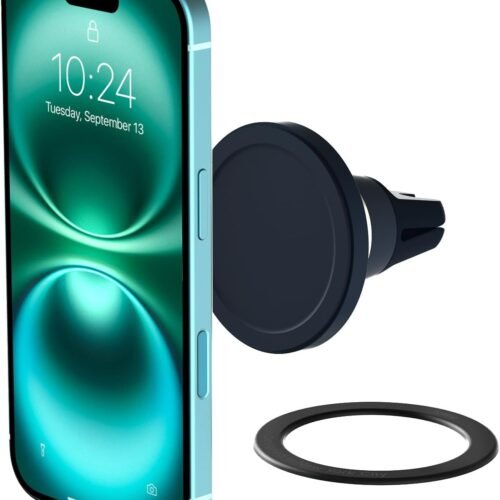 Universal Air Vent Car Phone Holder with Magnetic Ring Adapter for Smartphones