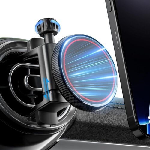 Strong Magnetic Car Phone Holder with Round Air Vent Mount and 360° Rotation Design