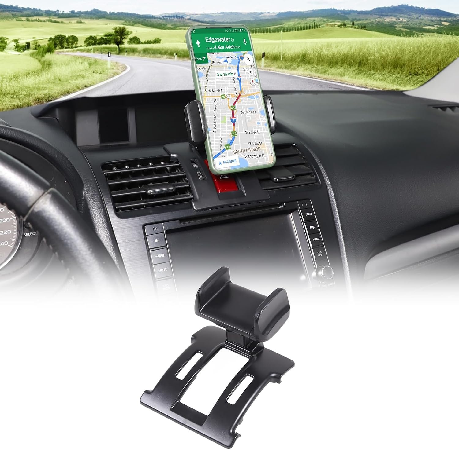 Air Vent Phone Holder Mount with 360° Adjustable Clip Design for Smartphones