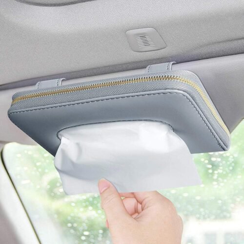 Car Visor Tissue Holder, Zipper Sun Visor Tissue Box for Car & Boat