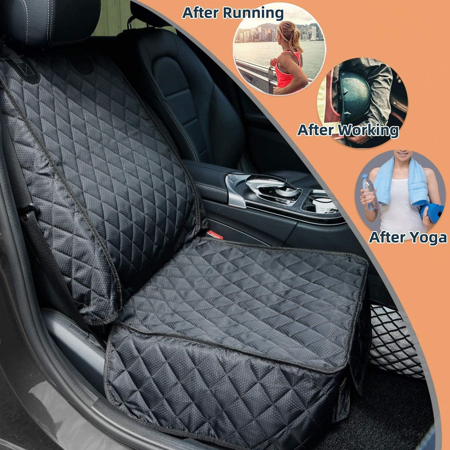 Waterproof Front Seat Car Cover 2 Pack, Full Protection Dog Car Seat Cover with Side Flaps, Nonslip Scratchproof Front Seat Cover Fits for Cars, Trucks, SUVs, Jeep … - Image 2